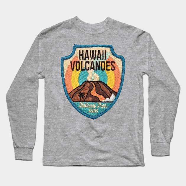 Hawaii Volcanoes National Park Patch Long Sleeve T-Shirt by HaleiwaNorthShoreSign